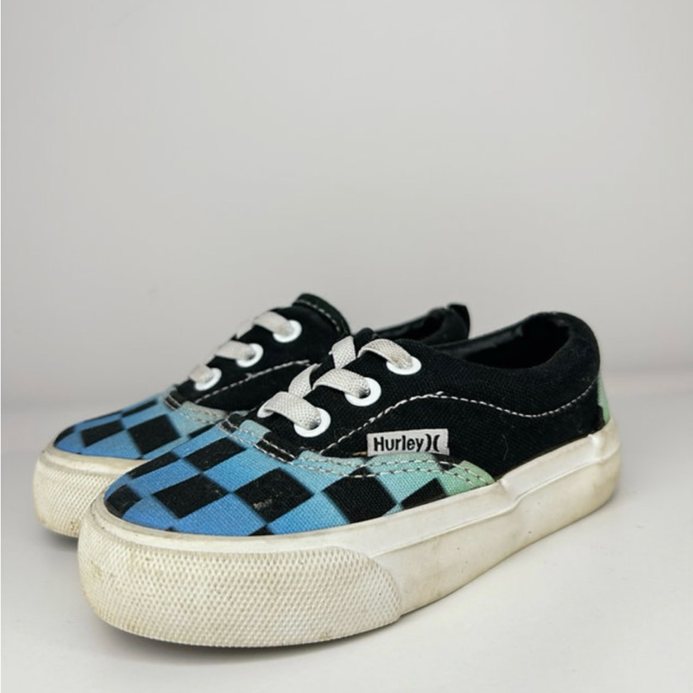 Hurley Kids Checkered Blue and Black Sneakers